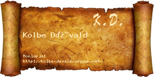 Kolbe Dévald névjegykártya